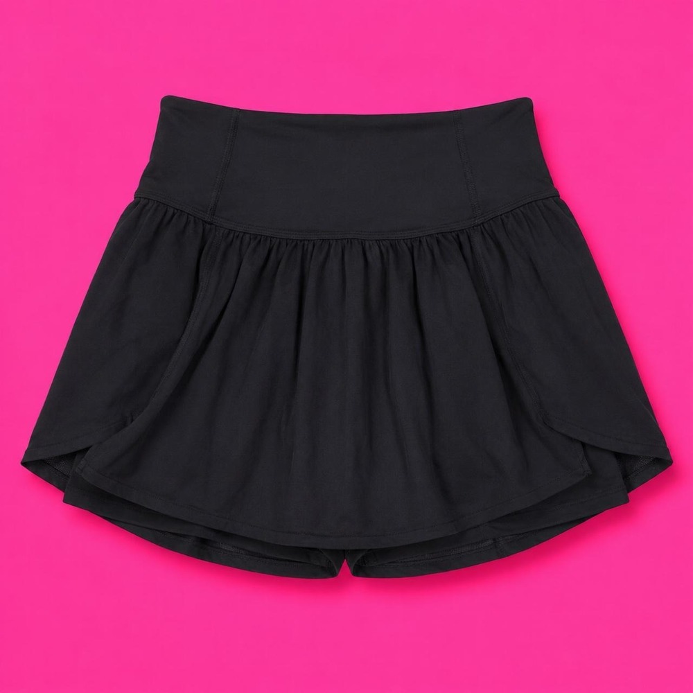 Alphalete Black Mesh Athletic Skort Mini Skirt Built In Shorts Women Size S